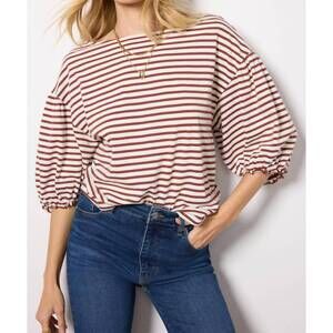 NEW NATION LTD women's sandra boatneck top in sable stripe